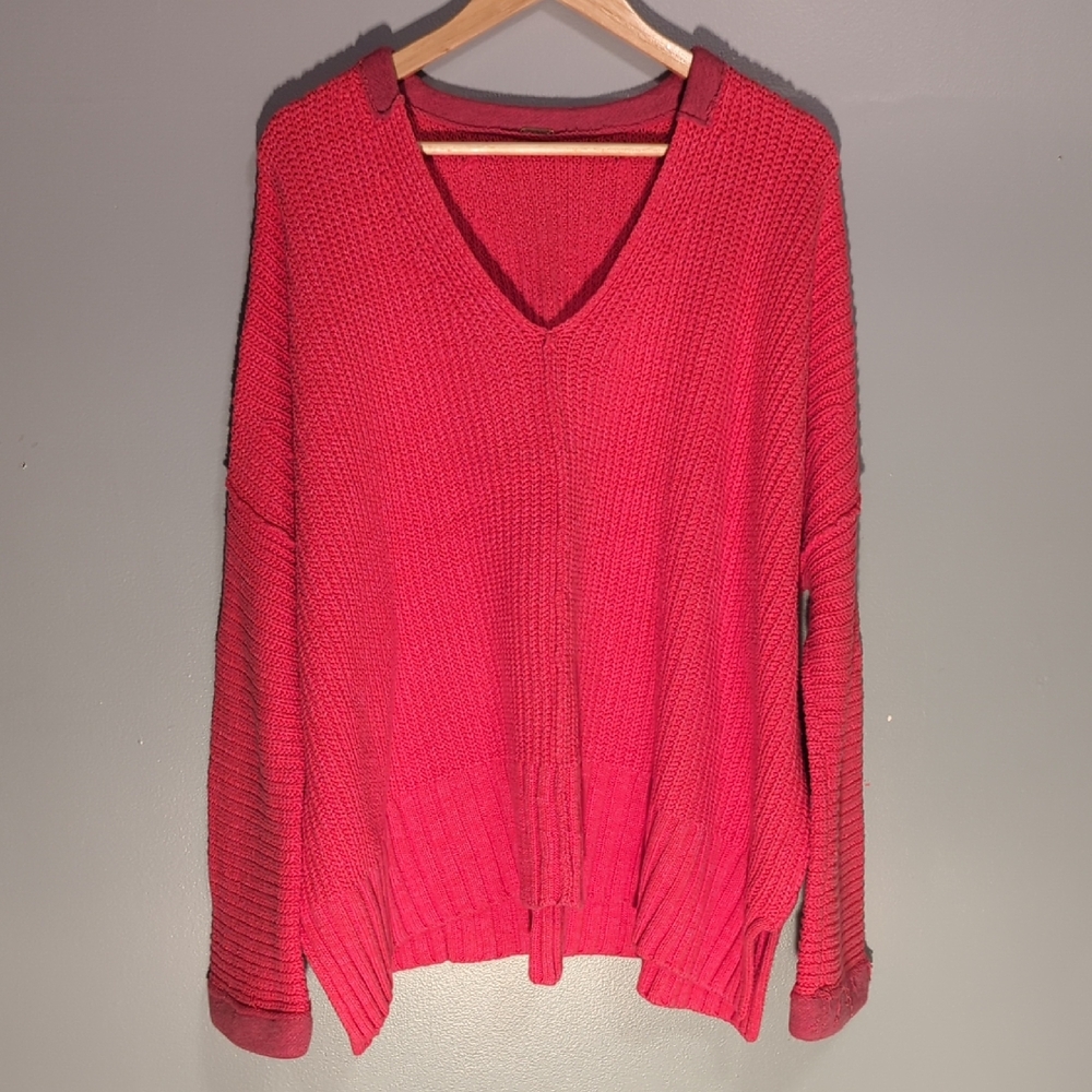 FREE PEOPLE PINK Take Over Me Oversized Sweater XS/S